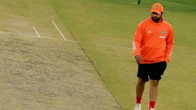 India's Rohit Sharma during practice (REUTERS)