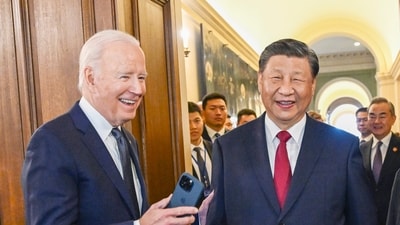 US president Joe Biden and China's Xi Jinping are seen. US president Joe Biden and China's Xi Jinping are seen.