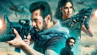 Salman Khan, Katrina Kaif, and Emraan Hashmi on the poster of Tiger 3 Salman Khan, Katrina Kaif, and Emraan Hashmi on the poster of Tiger 3