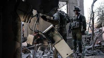 An Israeli soldier operates amid the ongoing ground invasion against Palestinian Islamist group Hamas in the northern Gaza Strip (REUTERS)
