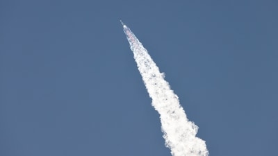 SpaceX's next-generation Starship spacecraft atop its powerful Super Heavy rocket lifts off from the company's Boca Chica launchpad. (REUTERS)