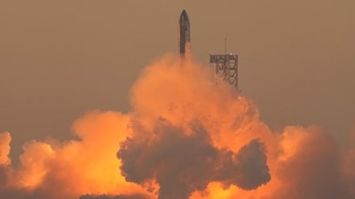 SpaceX's mega rocket Starship launches for a test flight from Starbase in Boca Chica, Texas. (AP)