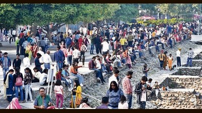 The inaugural day saw 272 people utilising the service, which will be offered only during weekends and public holidays, when the road in front of Sukhna Lake, Chandigarh, near the Lake Club parking will be declared a no-vehicle zone. (Keshav Singh/HT)