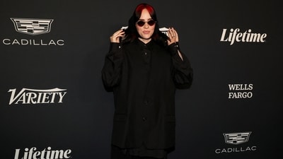 Billie Eilish arrived for the event in a black outfit. She had told Variety ahead of the event, "I have deep connections with women in my life, the friends in my life, the family in my life. I'm physically attracted to them. But I'm also so intimidated by them and their beauty and their presence." (REUTERS)