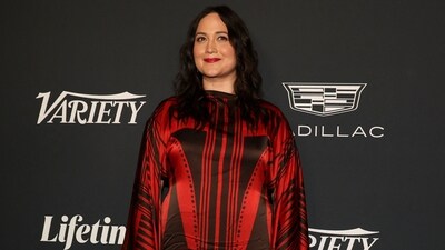 Lily Gladstone wore a lose red gown for the Variety's Power of Women event. She was honoured for her role in Leonardo DiCaprio-starrer Killers of the Flower Moon.&nbsp; (REUTERS)