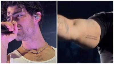 Joe Jonas revealed a new tattoo on his bicep. Joe Jonas revealed a new tattoo on his bicep.