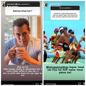 Katrina also shared a picture of Salman Khan in her Instagram Stories. Katrina also shared a picture of Salman Khan in her Instagram Stories.
