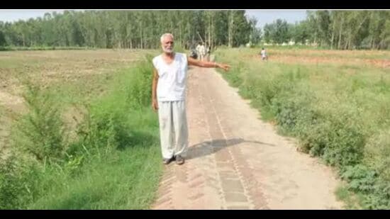 A barren agriculture land that was shown as a residential colony to get higher compensation, in Piplanwala village on the outskirts of Hoshiarpur.(HT File Photo)