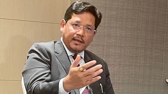 Meghalaya Chief Minister Conrad Sangm talking about using music as stress relief (Soumya Vajpayee)