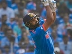 Ahmedabad: India's Rohit Sharma plays a shot during the ICC Men's Cricket World Cup 2023 final match between India and Australia]