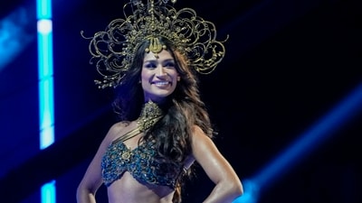 Miss India Shweta Sharda takes part in the national costume competition at the Miss Universe Beauty Pageant in San Salvador. Miss Universe 2023 LIVE blog: Shweta Sharda from India makes it to the semi finals (AP) Miss India Shweta Sharda takes part in the national costume competition at the Miss Universe Beauty Pageant in San Salvador. Miss Universe 2023 LIVE blog: Shweta Sharda from India makes it to the semi finals (AP)