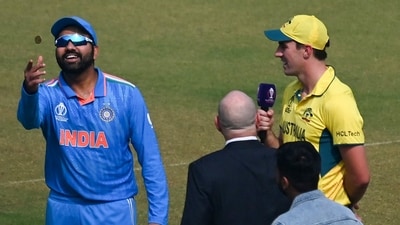 India's captain Rohit Sharma (L) tosses the coin as his Australian counterpart Pat Cummins (R) watches before the start of 2023 ICC Men's Cricket World Cup one-day international (ODI) final (AFP) India's captain Rohit Sharma (L) tosses the coin as his Australian counterpart Pat Cummins (R) watches before the start of 2023 ICC Men's Cricket World Cup one-day international (ODI) final (AFP)