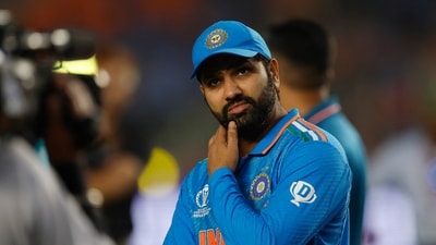 India's Rohit Sharma looks dejected after losing the ICC Cricket World Cup final (REUTERS)