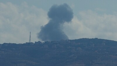 Israel-Hamas War: Smoke as seen from the Lebanese city of Tyre looking towards the Lebanese-Israeli border. (Reuters)