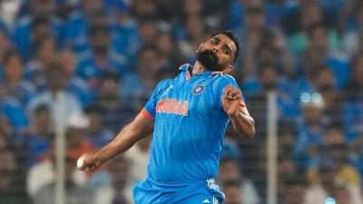 India's Mohammed Shami bowls during the ICC Men�s Cricket World Cup 2023 final match between India and Australia, at the Narendra Modi Stadium, in Ahmedabad, Sunday (PTI) India's Mohammed Shami bowls during the ICC Men�s Cricket World Cup 2023 final match between India and Australia, at the Narendra Modi Stadium, in Ahmedabad, Sunday (PTI)