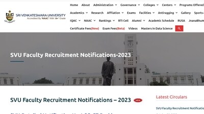 SVU Recruitment 2023: Apply online for 254 vacancies of Professor, Associate Professor, and Assistant Professor SVU Recruitment 2023: Apply online for 254 vacancies of Professor, Associate Professor, and Assistant Professor