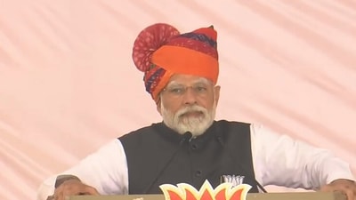 Prime Minister Narendra Modi addressing a poll rally in Rajasthan's Churu on Sunday. (ANI) Prime Minister Narendra Modi addressing a poll rally in Rajasthan's Churu on Sunday. (ANI)
