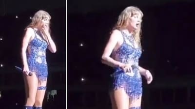 A fan video appears to show Taylor Swift gasping for air while performing in Rio de Janeiro, Brazil, on Friday, November 17 (@ThrowbackTaylor/X)