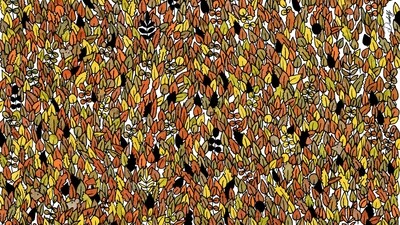 Brain Teaser: Can you find four mice and five mushrooms among these leaves? (Facebook/@thedudolf) Brain Teaser: Can you find four mice and five mushrooms among these leaves? (Facebook/@thedudolf)