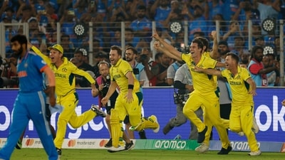 India vs Australia World Cup Final: Australian players celebrate after winning the ICC Cricket World Cup for the sixth time. (REUTERS)