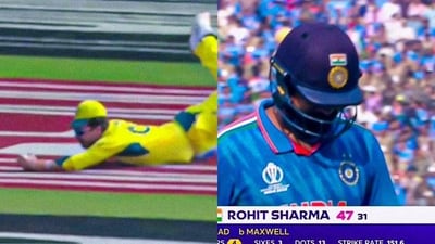 Rohit Sharma was dismissed for 47 off 31 in World Cup final Rohit Sharma was dismissed for 47 off 31 in World Cup final