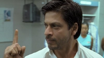 Shah Rukh Khan in a still from Chak De! India. Shah Rukh Khan in a still from Chak De! India.