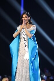 Miss Nicaragua Sheynnis Palacios reacts during the 72nd Miss Universe pageant in San Salvador, El Salvador November 18, 2023. (REUTERS/Jose Cabezas)