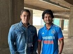 Salman Khan and Nani at the India vs Australia World Cup final