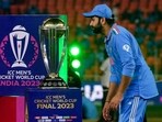  India's captain Rohit Sharma during the presentation ceremony of the ICC Men's Cricket World Cup 2023 at the Narendra Modi Stadium, in Ahmedabad