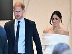 Britain's Prince Harry, The Duke of Sussex, left, and Meghan, Duchess of Sussex, participate in The Archewell Foundation Parents' Summit "Mental Wellness in the Digital Age" as part of Project Healthy Minds' World Mental Health Day Festival on Tuesday, Oct. 10, 2023, in New York.