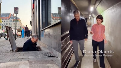 Bill Gates visits Brussels Sewer Museum. (Instagram/@Bill Gates)