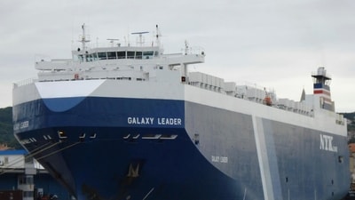 The Galaxy Leader was hijacked by Houthis, and has been taken to a port in Yemen. (AP) The Galaxy Leader was hijacked by Houthis, and has been taken to a port in Yemen. (AP)