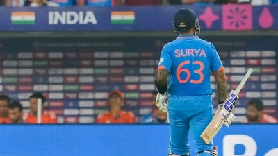 India's Suryakumar Yadav walks off the ground after being dismissed (PTI) India's Suryakumar Yadav walks off the ground after being dismissed (PTI)
