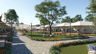 Three tent cities are coming up in Ayodhya which will accommodate around 80,000 devotees (Sourced) Three tent cities are coming up in Ayodhya which will accommodate around 80,000 devotees (Sourced)