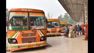 UPSRTC said 5,000 buses across districts have been identified for being fitted with vehicle location tracking devices in the initial phase and these will be integrated with a main command centre in Lucknow and aided by 20 such regional centres. (Sakib Ali/HT Photo) UPSRTC said 5,000 buses across districts have been identified for being fitted with vehicle location tracking devices in the initial phase and these will be integrated with a main command centre in Lucknow and aided by 20 such regional centres. (Sakib Ali/HT Photo)