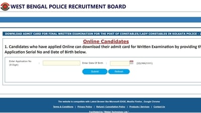 WBPRB releases admit card for WB constable/Lady constable recruitment exam WBPRB releases admit card for WB constable/Lady constable recruitment exam