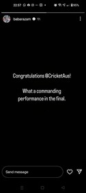 Babar Azam's Instagram post Babar Azam's Instagram post