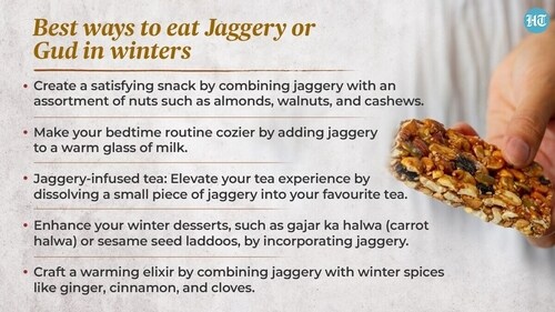 Make your bedtime routine cozier by adding jaggery to a warm glass of milk. Make your bedtime routine cozier by adding jaggery to a warm glass of milk.