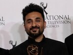 Vir Das and producer Reg Tigerman (left) pose with the Best Comedy award for Vir Das: Landing at the 51st International Emmy Awards in New York City, (REUTERS)