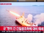 A TV screen shows a file image of North Korea's missile launch during a news program at the Seoul Railway Station in Seoul, South Korea. A TV screen shows a file image of North Korea's missile launch during a news program at the Seoul Railway Station in Seoul, South Korea.