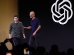 Microsoft CEO Satya Nadella (R) greets the then OpenAI CEO Sam Altman during the OpenAI DevDay event on November 06, 2023 in San Francisco. Microsoft CEO Satya Nadella (R) greets the then OpenAI CEO Sam Altman during the OpenAI DevDay event on November 06, 2023 in San Francisco.