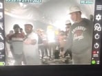 Rescue workers try to make contact with the trapped workers through walkie-talkie. Rescue workers try to make contact with the trapped workers through walkie-talkie.