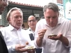 Australian Deputy PM Richard Marles enjoying ram laddu along with other officials. Australian Deputy PM Richard Marles enjoying ram laddu along with other officials.
