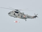 The video shared by the Indian Navy on X depicted the missile launch from the Seaking 42B helicopter. The video shared by the Indian Navy on X depicted the missile launch from the Seaking 42B helicopter.