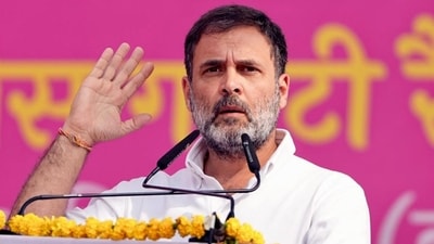 Congress leader Rahul Gandhi addresses a public meeting ahead of Rajasthan assembly elections, in Bundi district. (PTI) Congress leader Rahul Gandhi addresses a public meeting ahead of Rajasthan assembly elections, in Bundi district. (PTI)