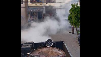 Residents from Dhandari Khurd, Giaspura, Focal Point and other areas have complained of irregular fogging in the inner lanes and streets. (HT Photo)