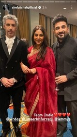 Shefali Shah posted a photo with Vir Das and Jim Sarbh.