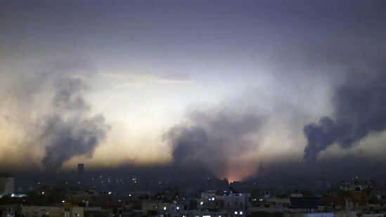 Israel-Hamas War: Smoke billows following an Israeli strike in Khan Yunis as seen from Rafah in the southern Gaza Strip. (AFP)