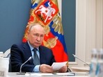 Vladimir Putin at G20: Russian president Vladimir Putin participates in a G20 summit via videoconference in Moscow, Russia.