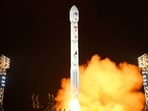 A rocket carrying a spy satellite Malligyong-1 is launched, as North Korean government claims, in a location given as North Gyeongsang Province, North Korea in this handout picture obtained by Reuters on November 21, 2023.  